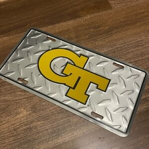 GT Silver and Yellow License Plate
